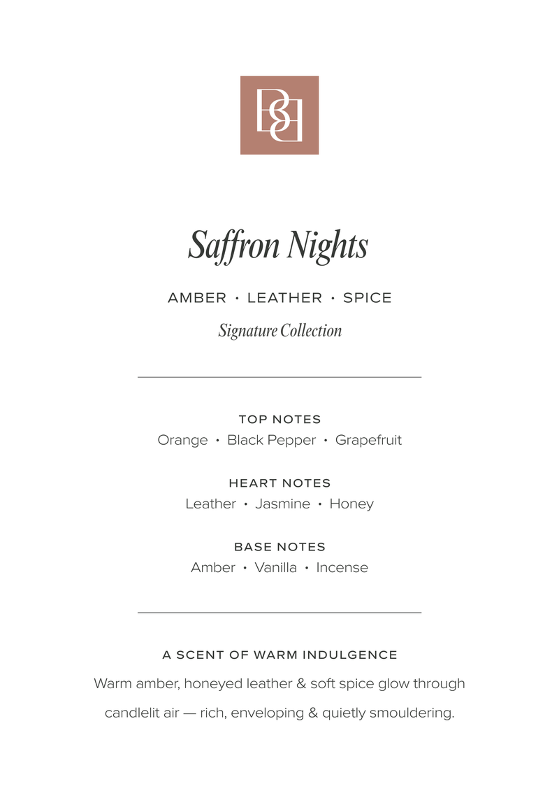 Soy Candle — Saffron Nights in situ