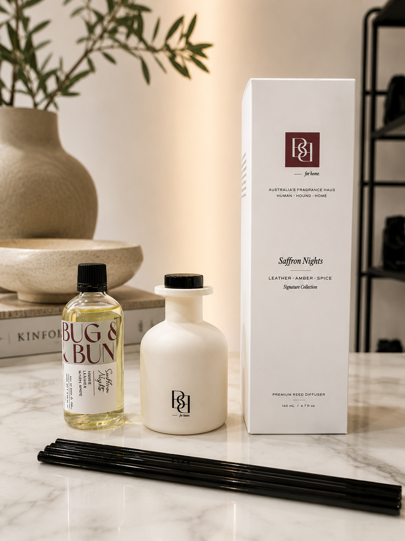Reed Diffuser — Saffron Nights in situ